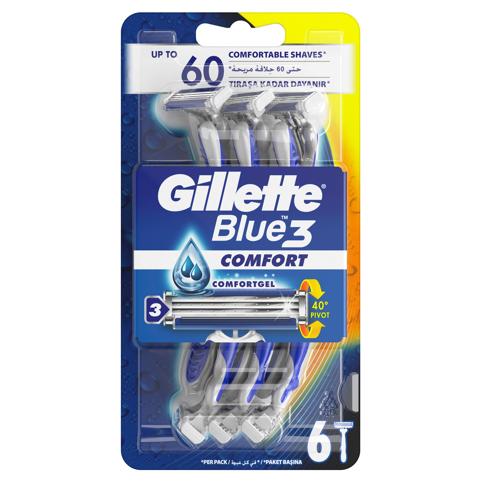 Gillette Blue3 Comfort Kullan At Tıraş Bıçağı 6'Lı